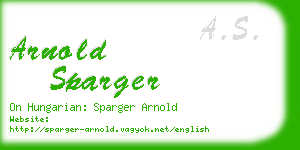 arnold sparger business card